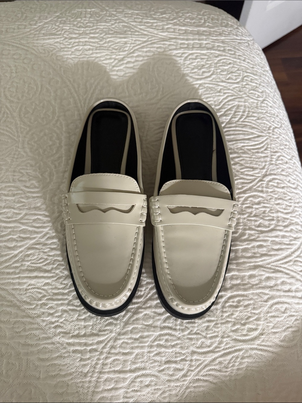 H&M Cream Penny Loafers - Slip-On Dress Casual